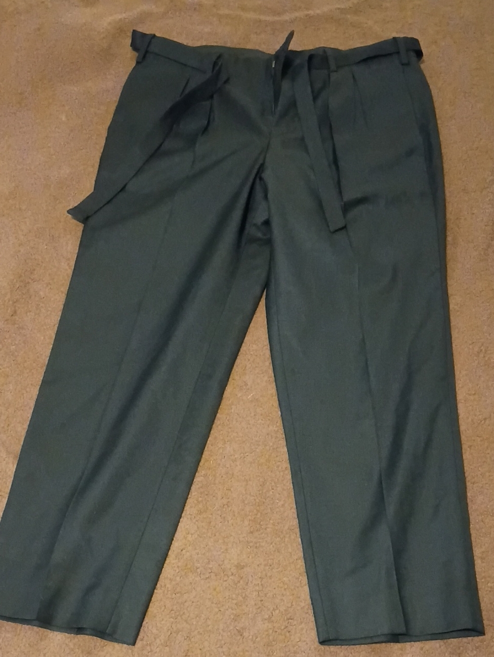 ASOS Forest Green Pleated Waist Dress Pants
